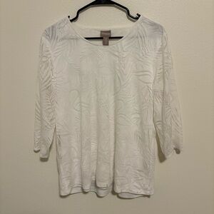 Chicos size 2 White Textured Top